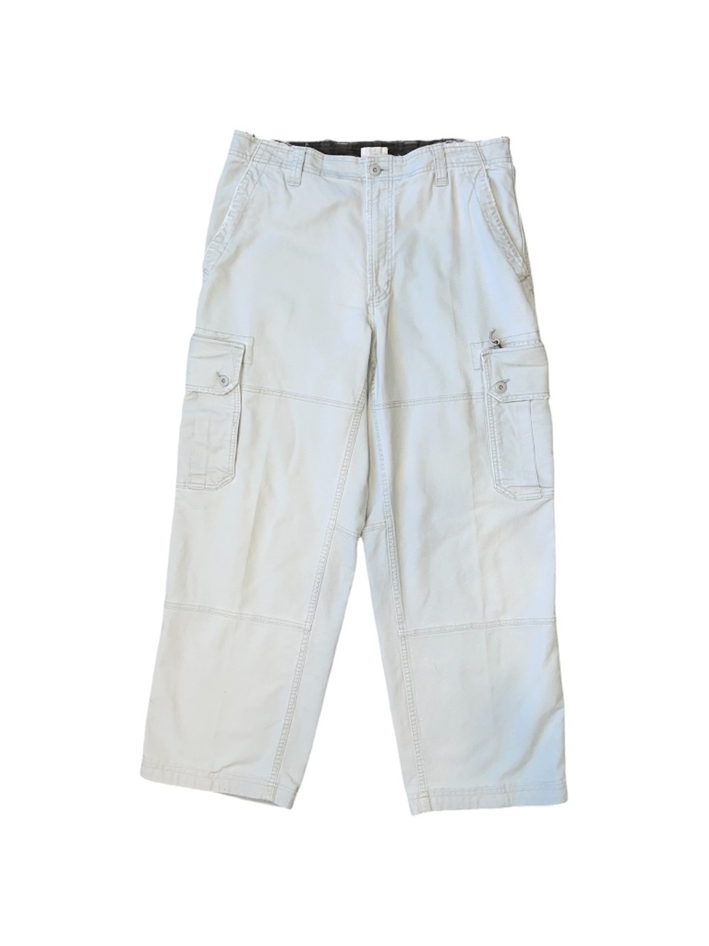 GAP‎ Khakis Y2K Vintage Cargo Pants Beige Distressed Straight Leg Men’s 36
